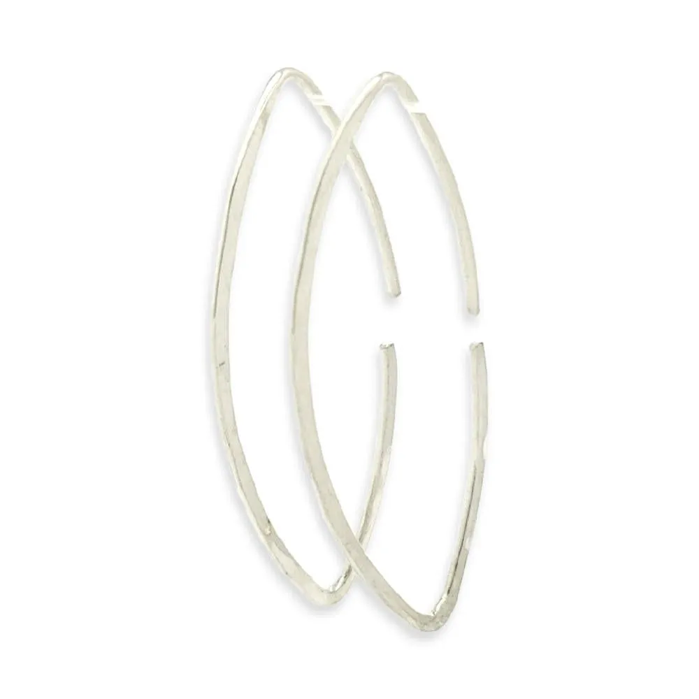 Earrings - Marquise Buffy Hoops Sterling Silver by Foamy Wader