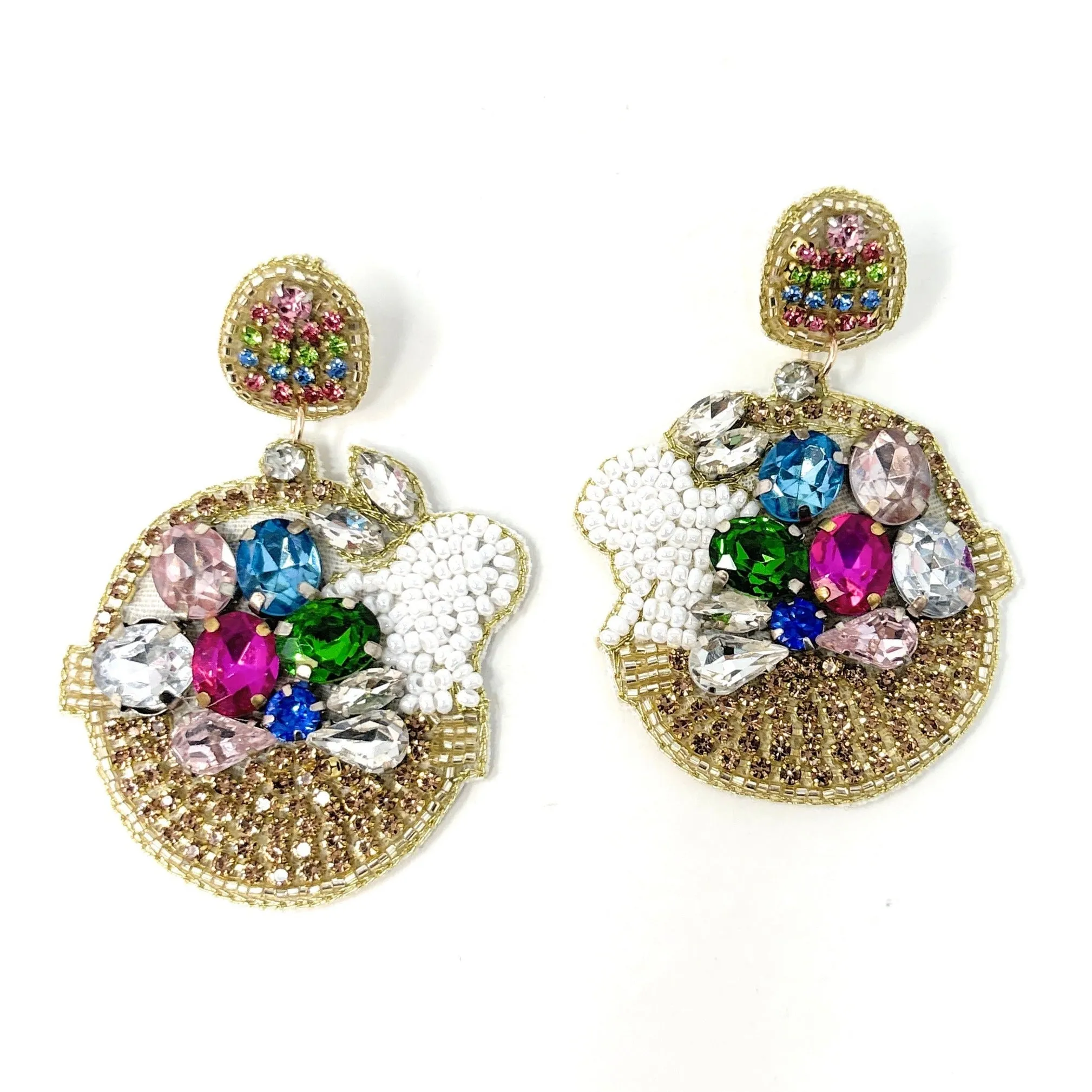 Easter Basket Jeweled Earrings