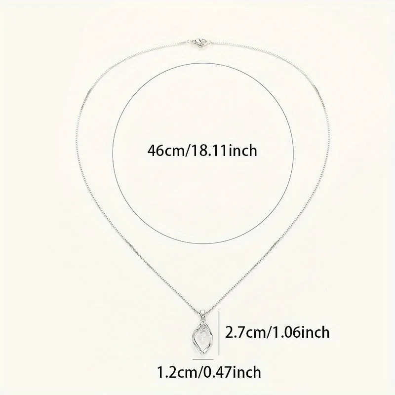 Elegant silver teardrop pendant necklace for womens bridal jewelry