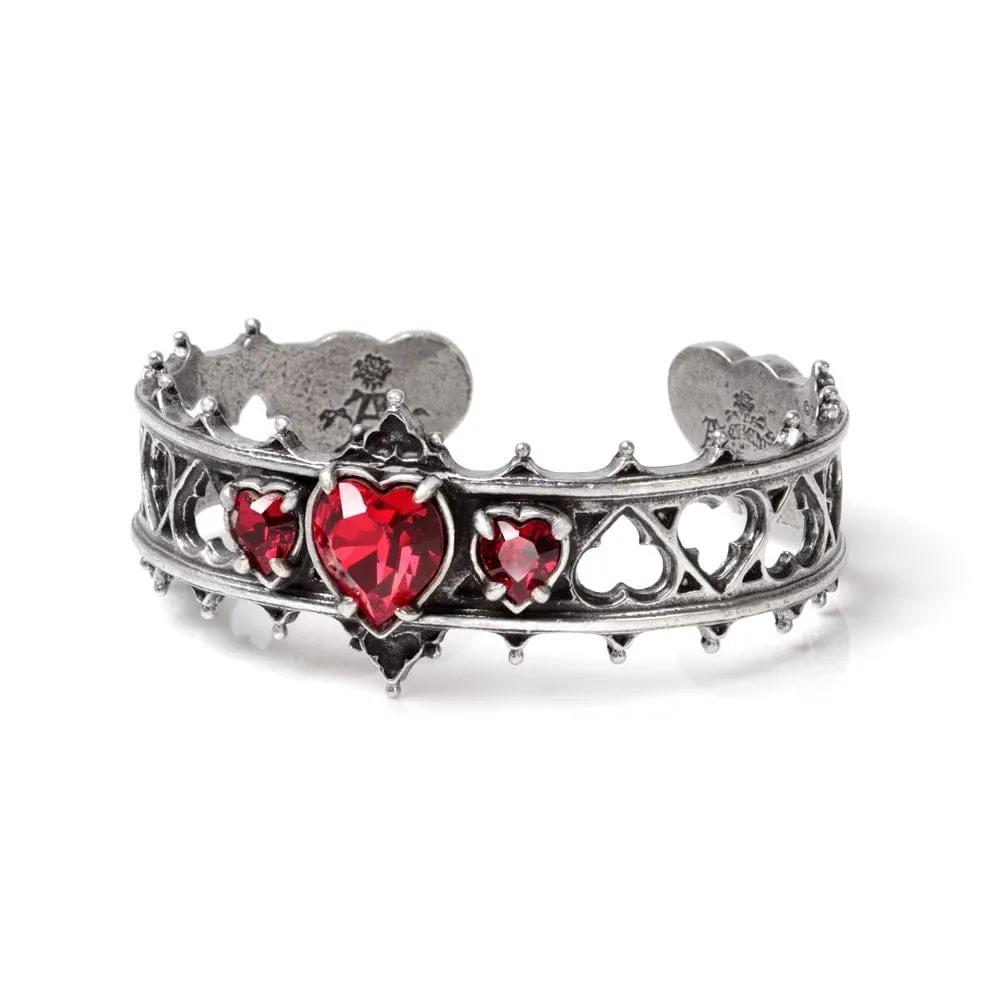 Elizabethan Encrusted With Swarovski Crystal Hearts Bracelet
