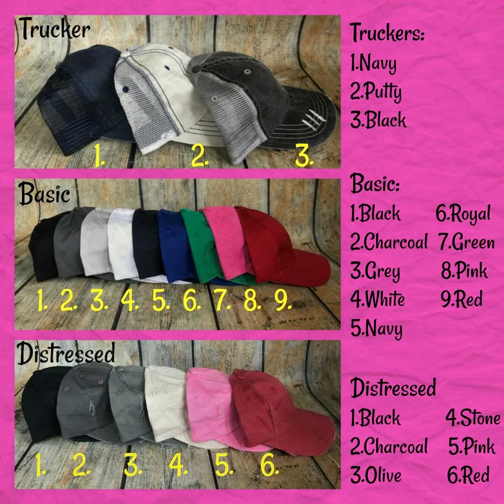 Embroidered Monogram Basic Hats