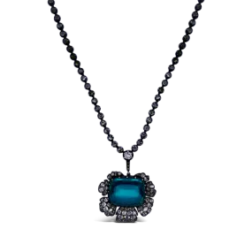 Emerald & Diamond Flower Necklace