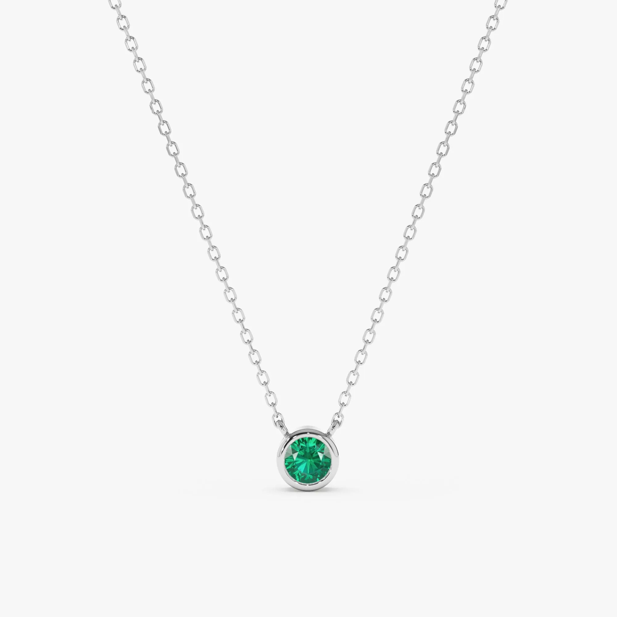 Emerald Bezel Necklace, Ellis