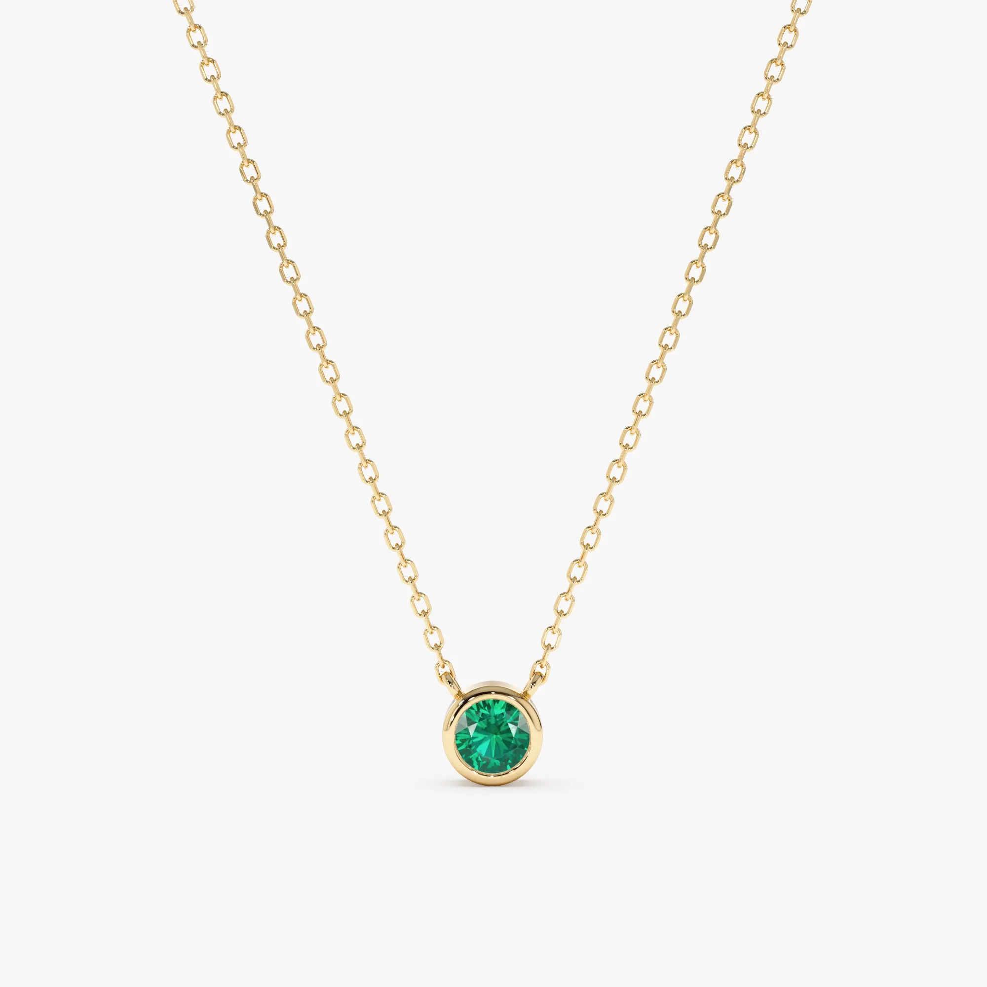 Emerald Bezel Necklace, Ellis