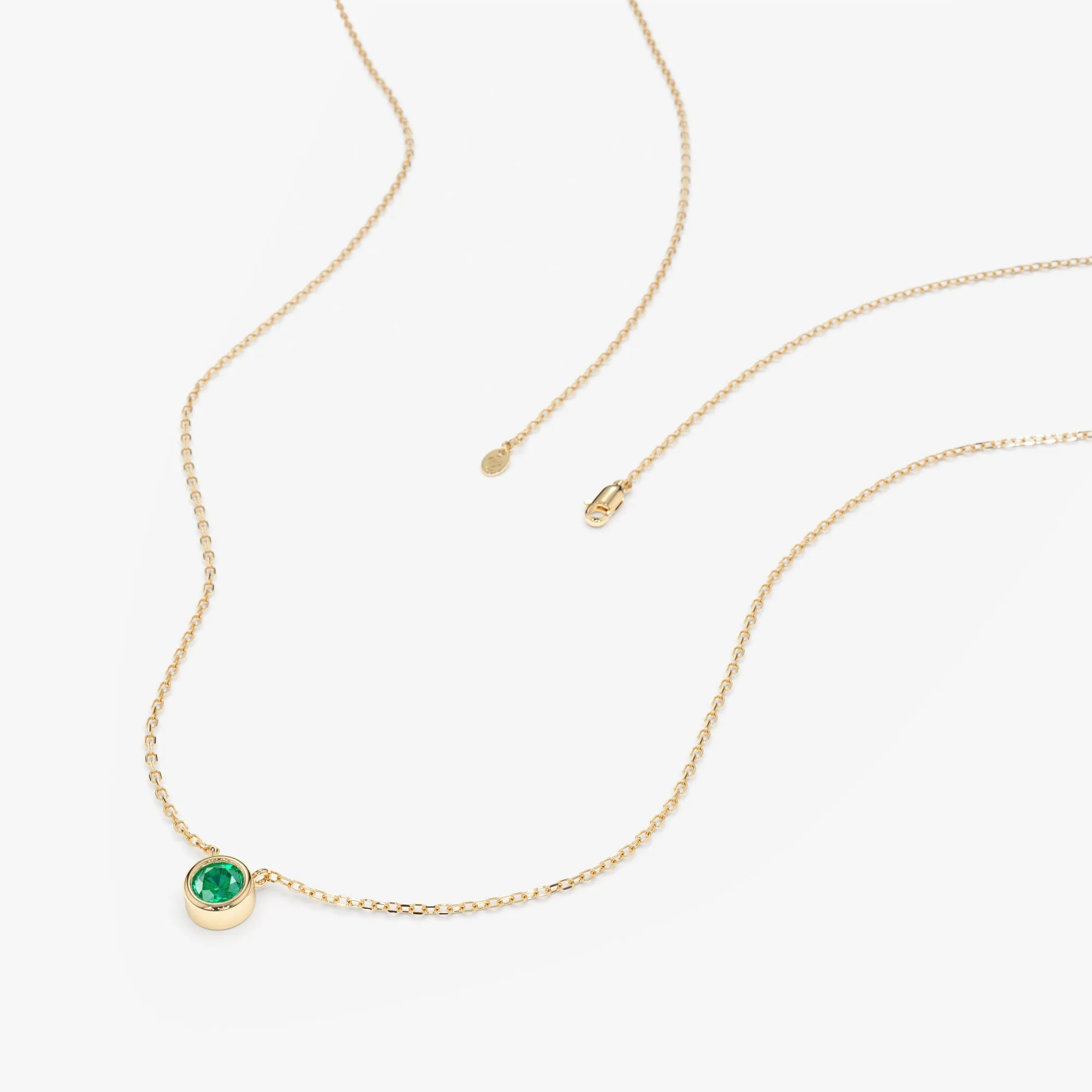 Emerald Bezel Necklace, Ellis