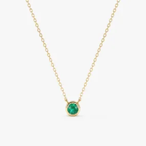 Emerald Bezel Necklace, Ellis