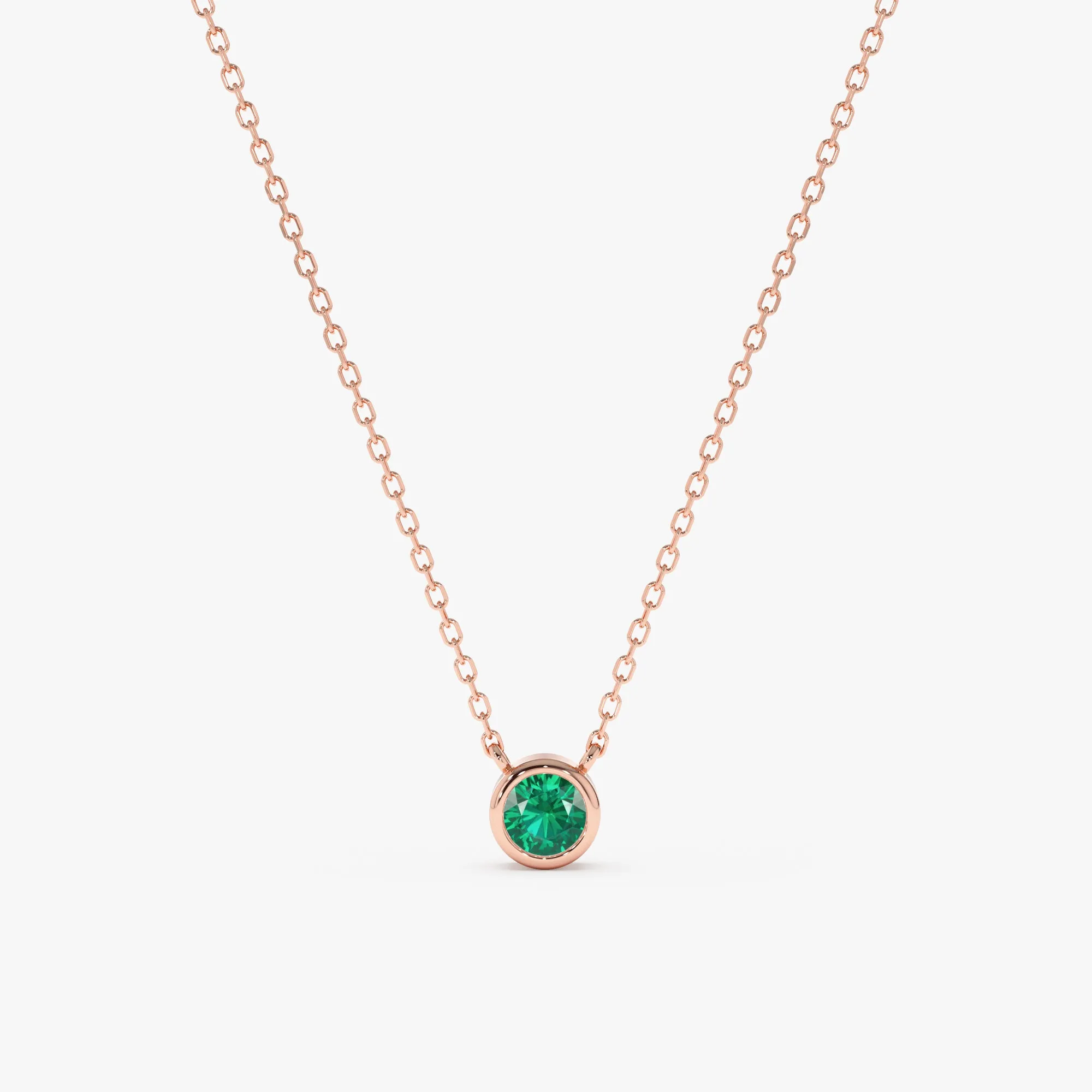 Emerald Bezel Necklace, Ellis