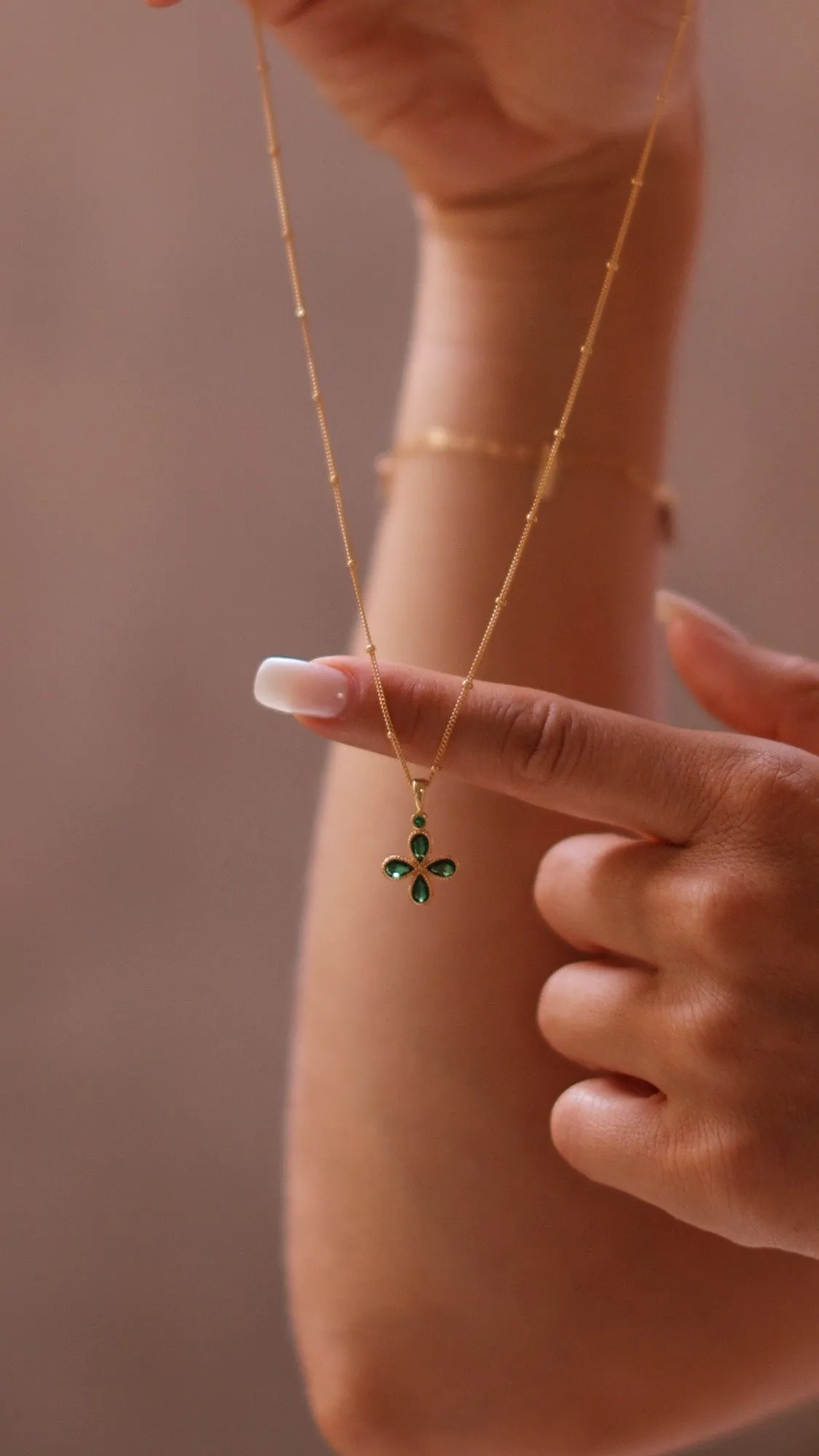 Emerald Clover Necklace