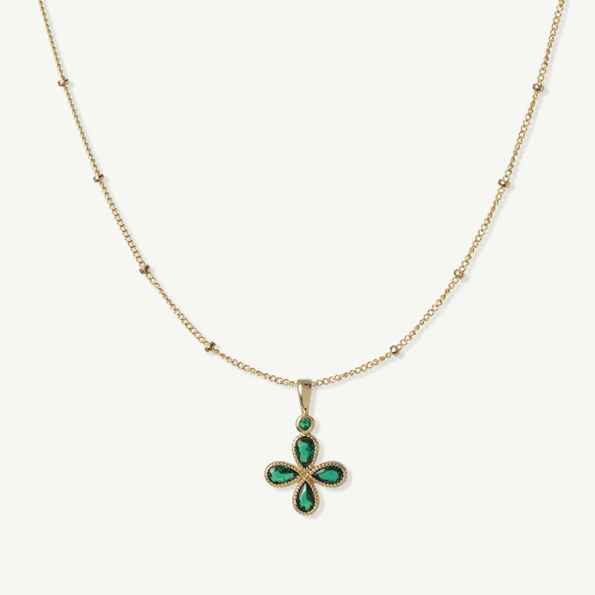 Emerald Clover Necklace