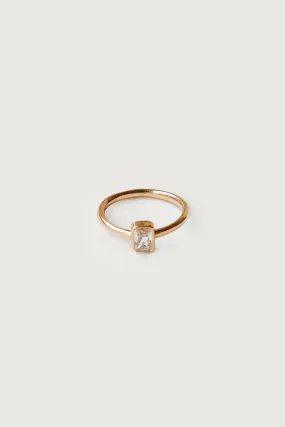 EMERALD CUT ZIRCONIA RING