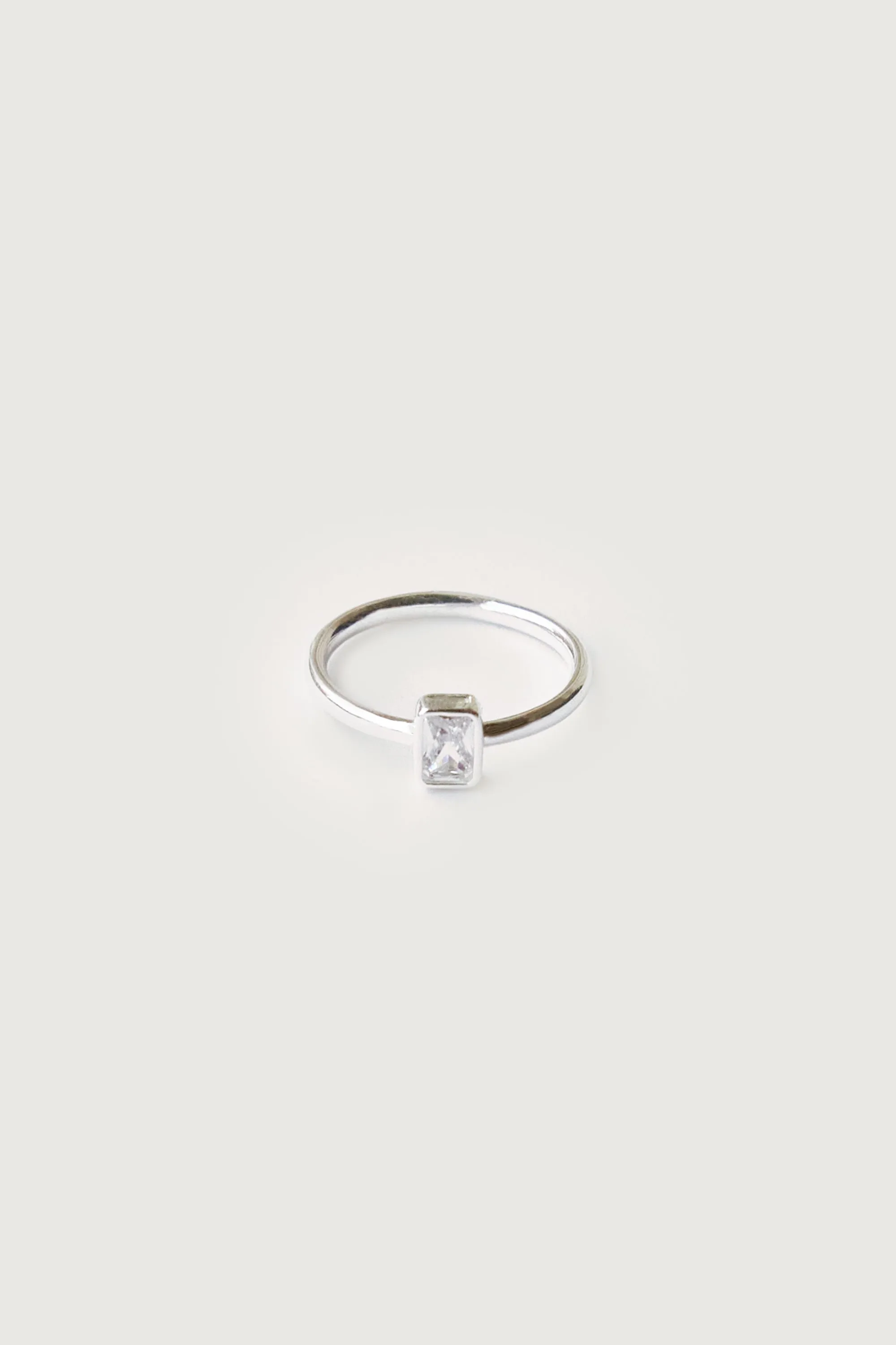 EMERALD CUT ZIRCONIA RING