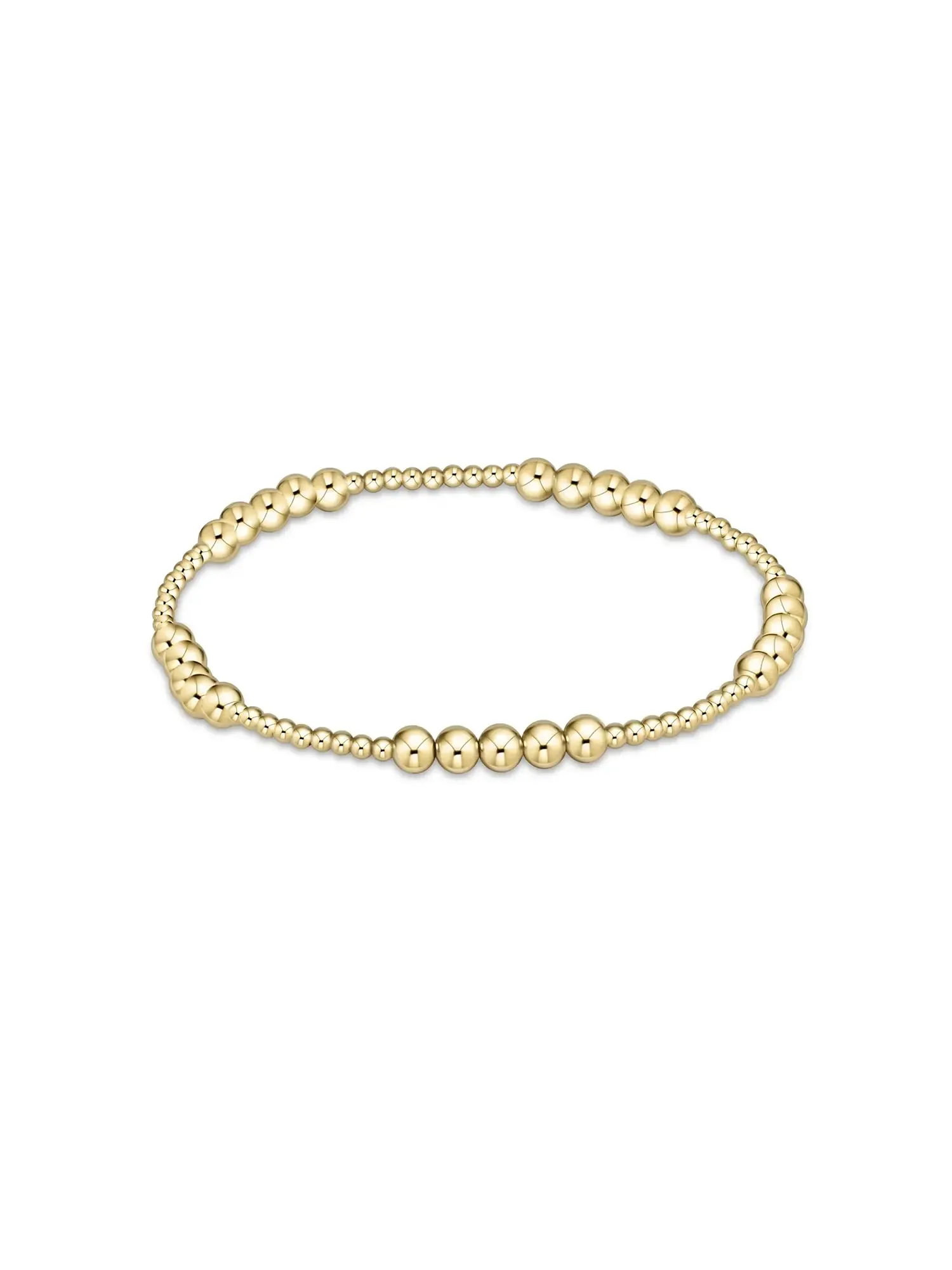 enewton Classic Blissful Pattern Gold Bead Bracelet: 2mm/4mm