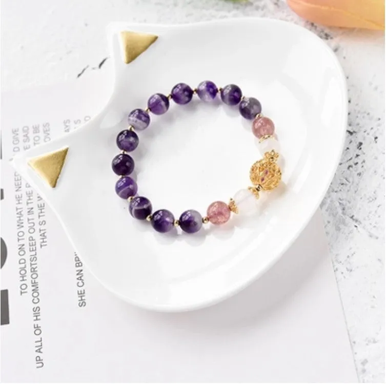 Exquisite Natural Amethyst Bracelet - Perfect Gift for Any Occasion