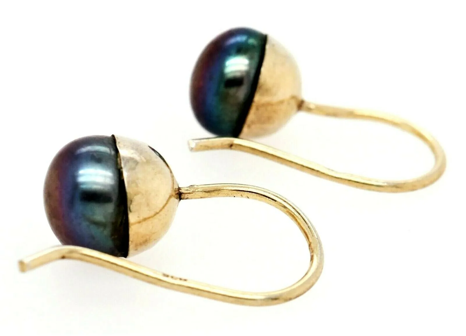 Freshwater Pearl & 925 Sterling Silver Hook Earrings Pierced Ears Fine Jewellery