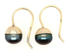 Freshwater Pearl & 925 Sterling Silver Hook Earrings Pierced Ears Fine Jewellery