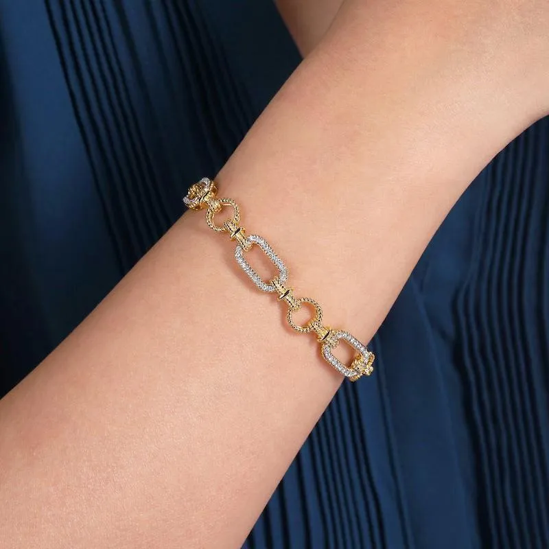 Gabriel & Co. 14k Two Tone Gold Hampton Diamond Tennis Bracelet