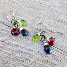 Gemstone Triplet Earrings