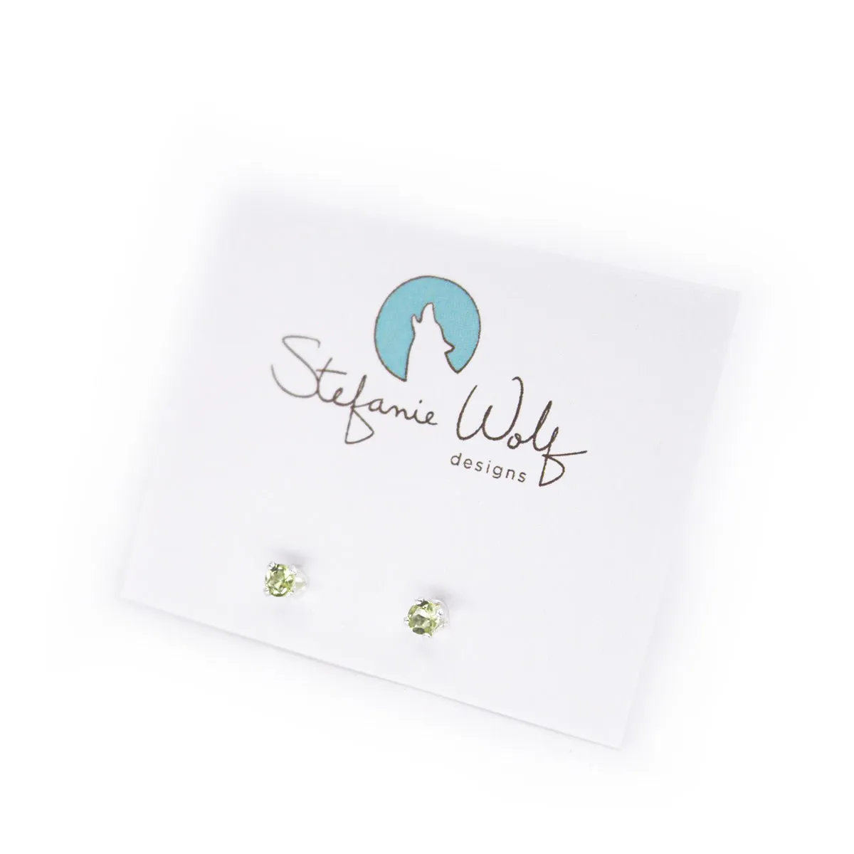 Genuine Peridot Sterling Silver Post Earrings