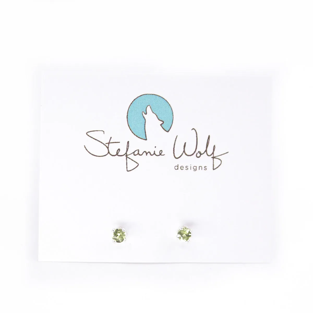 Genuine Peridot Sterling Silver Post Earrings