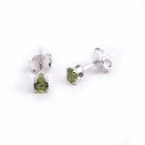 Genuine Peridot Sterling Silver Post Earrings