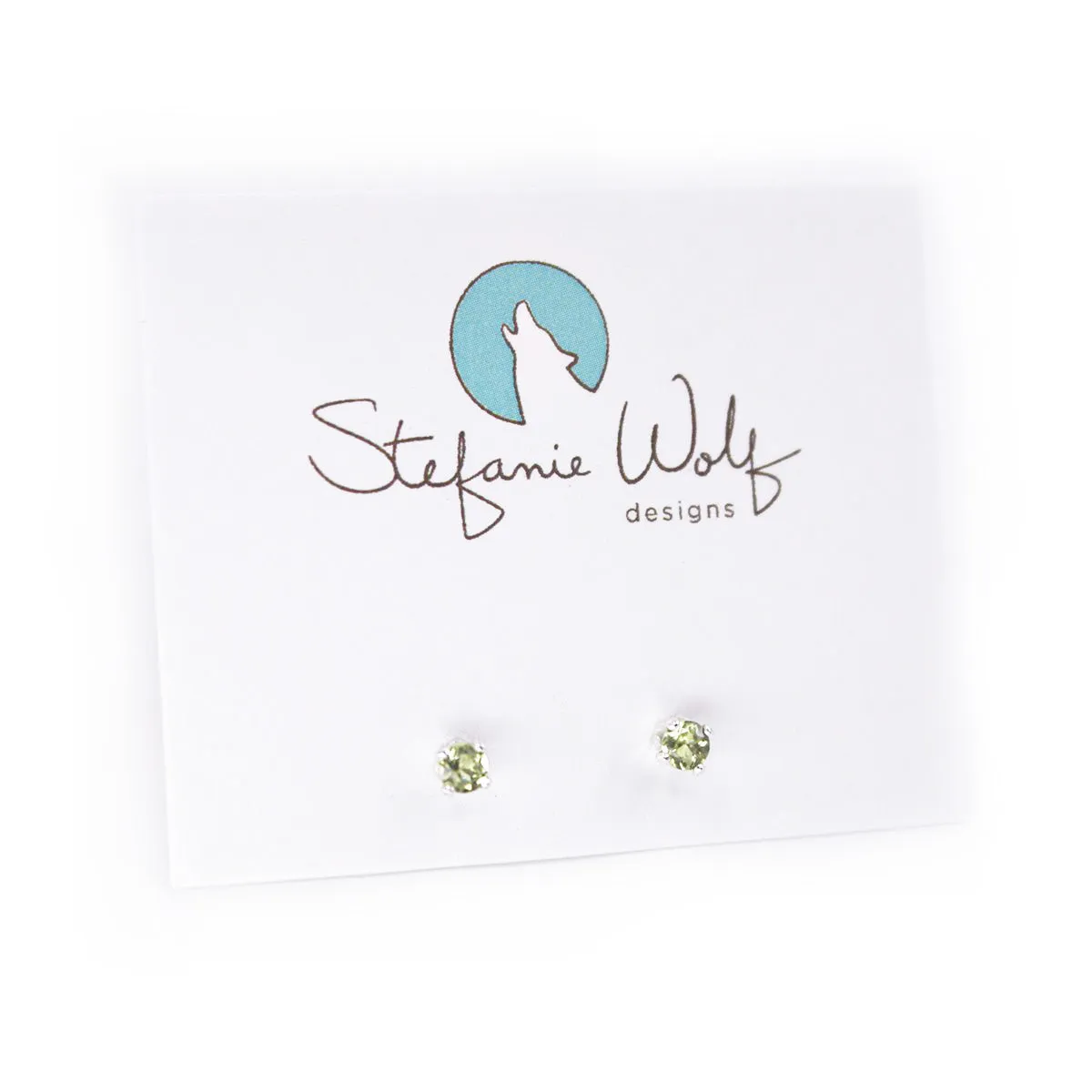 Genuine Peridot Sterling Silver Post Earrings