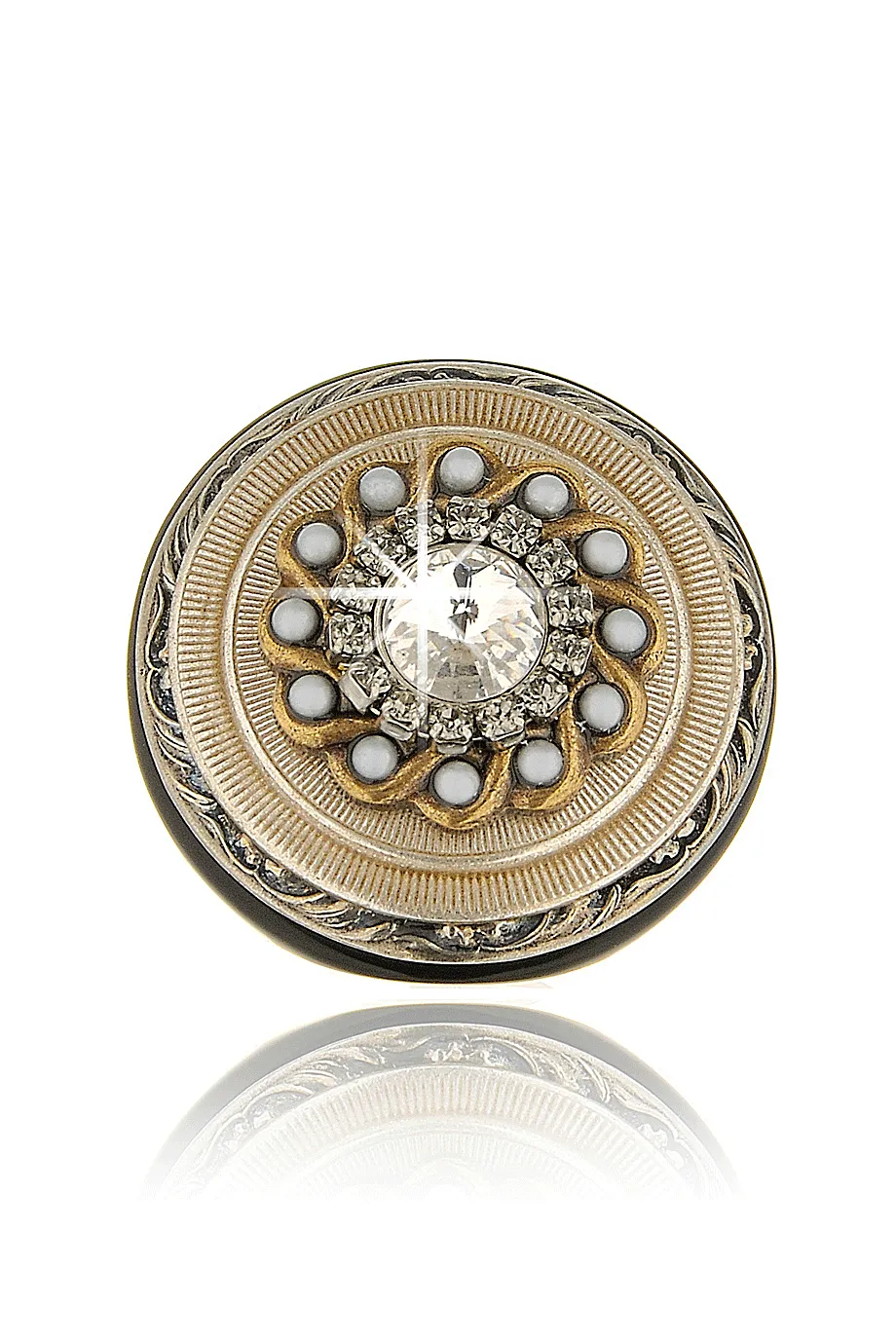 GLASS Pearl Crystal Cocktail Ring