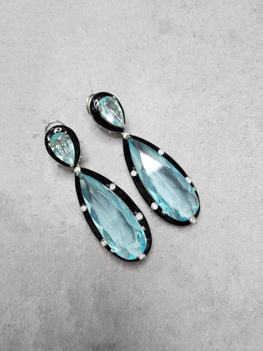 Glass Stone Drop Earrings
