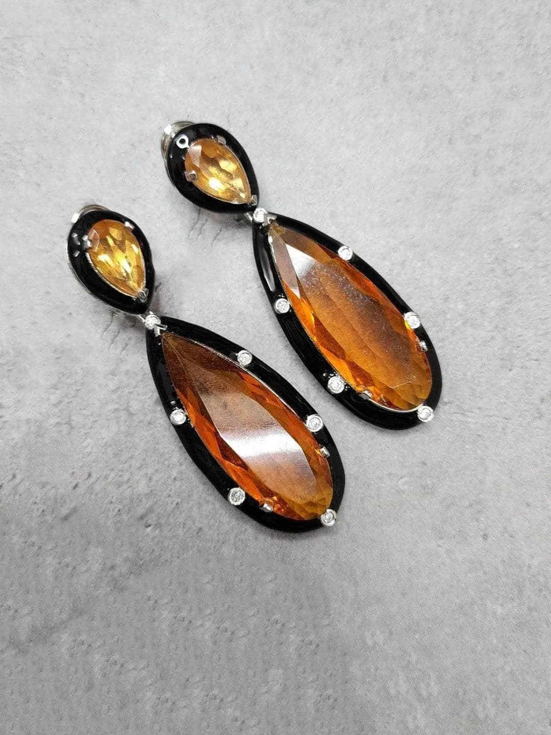 Glass Stone Drop Earrings