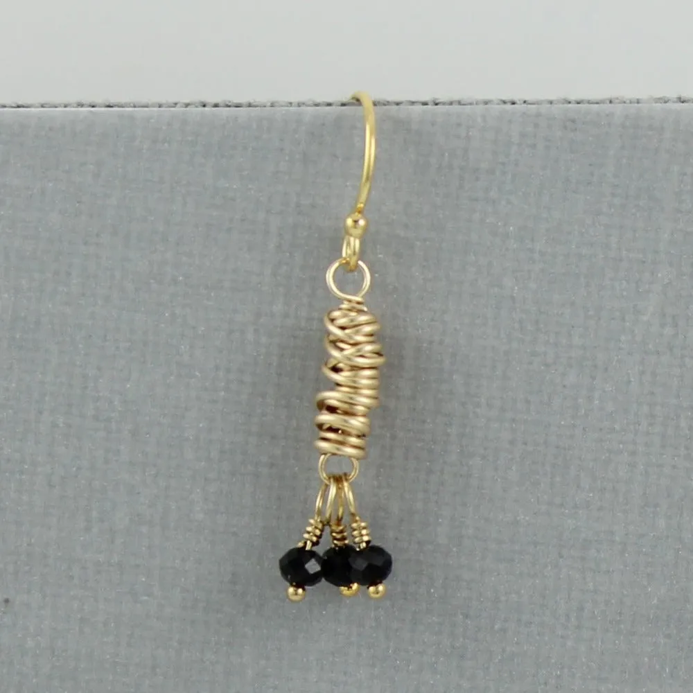 Gold Micro-Twist and Gemstone Earring
