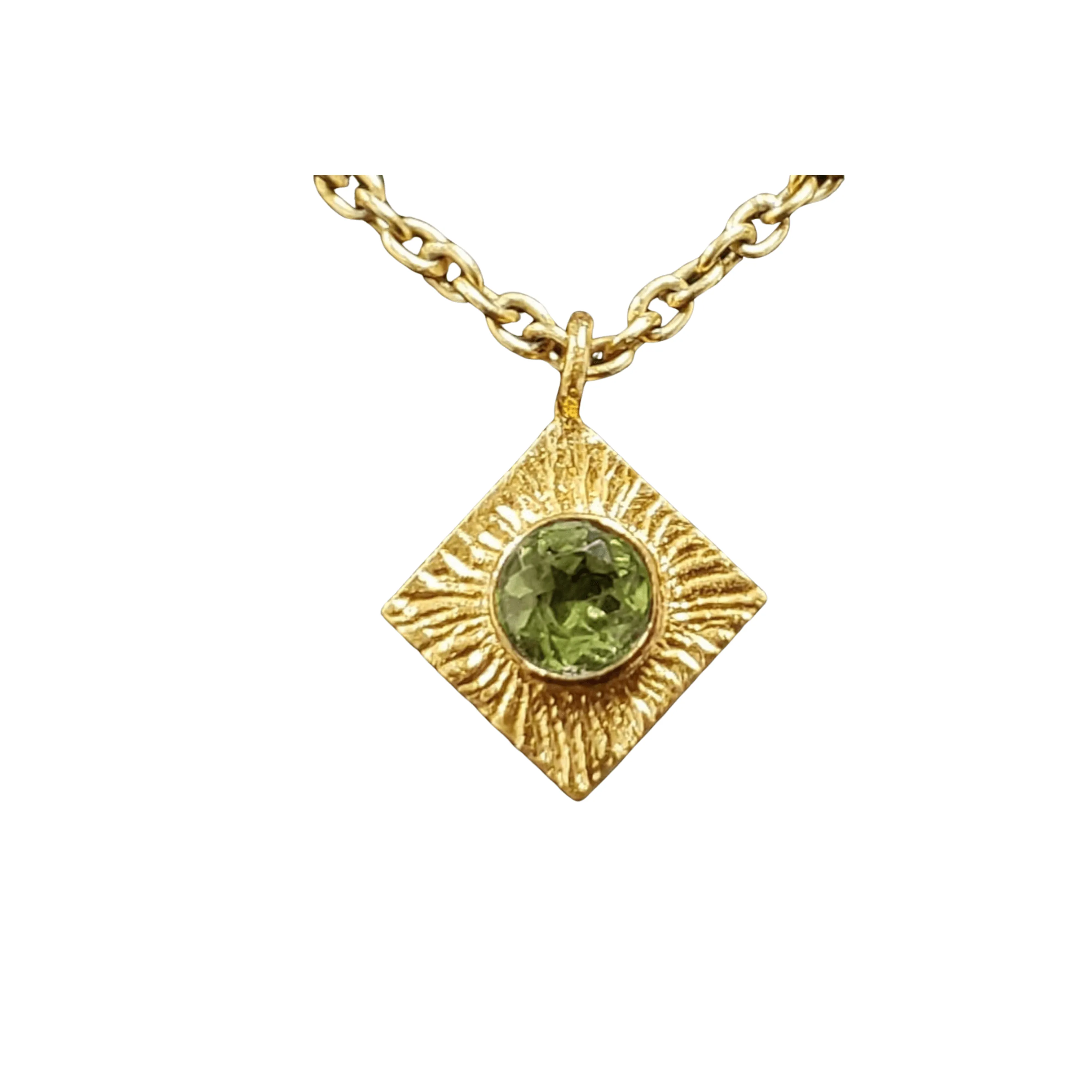Gold Vermeil Green Peridot Charm