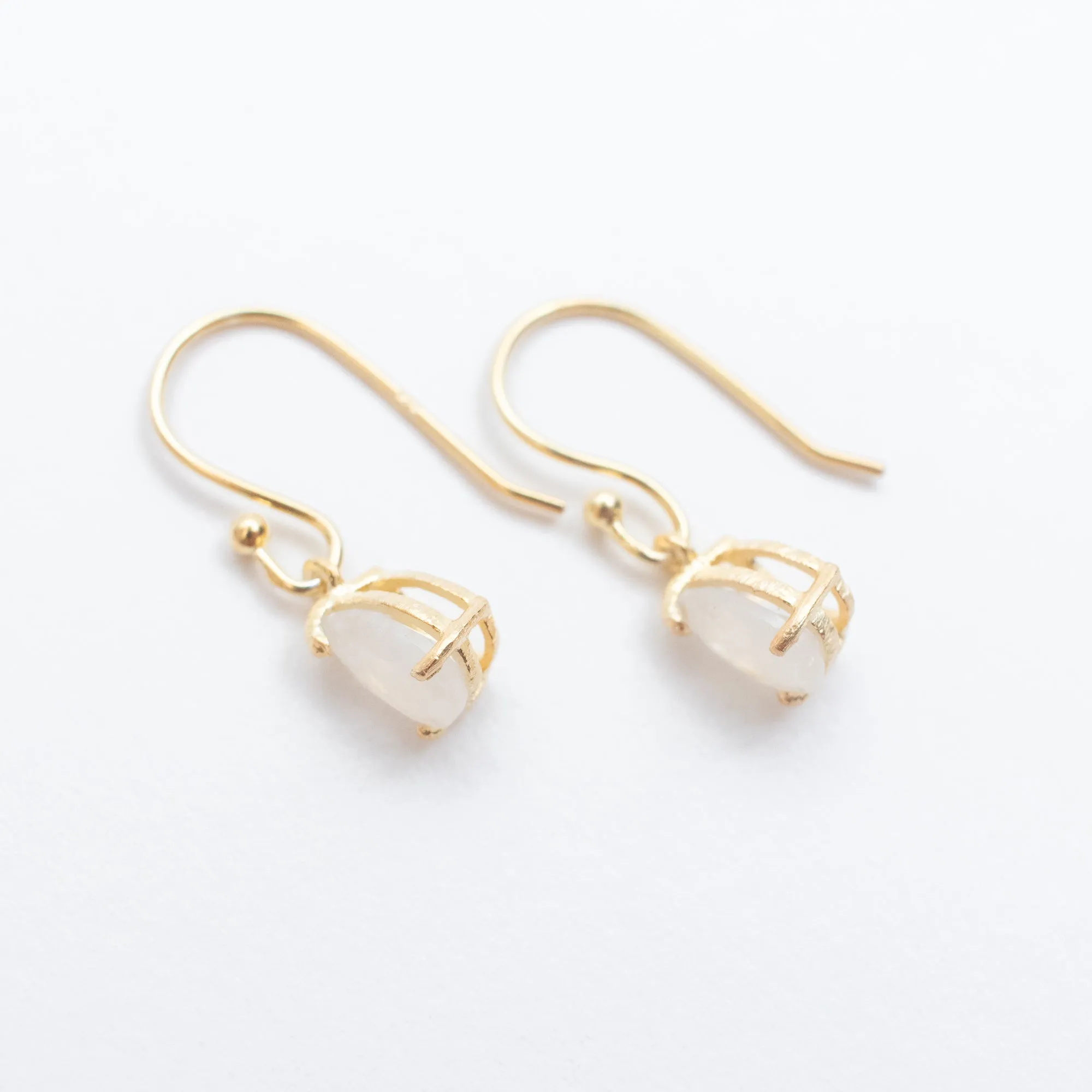 Gold Vermeil Moonstone Teardrop Earrings