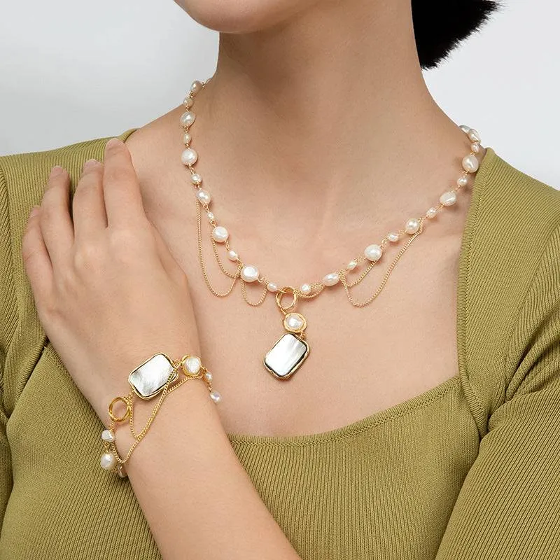 Grace Mother Of Pearls Necklace & Bracelet (Purchase Individually)