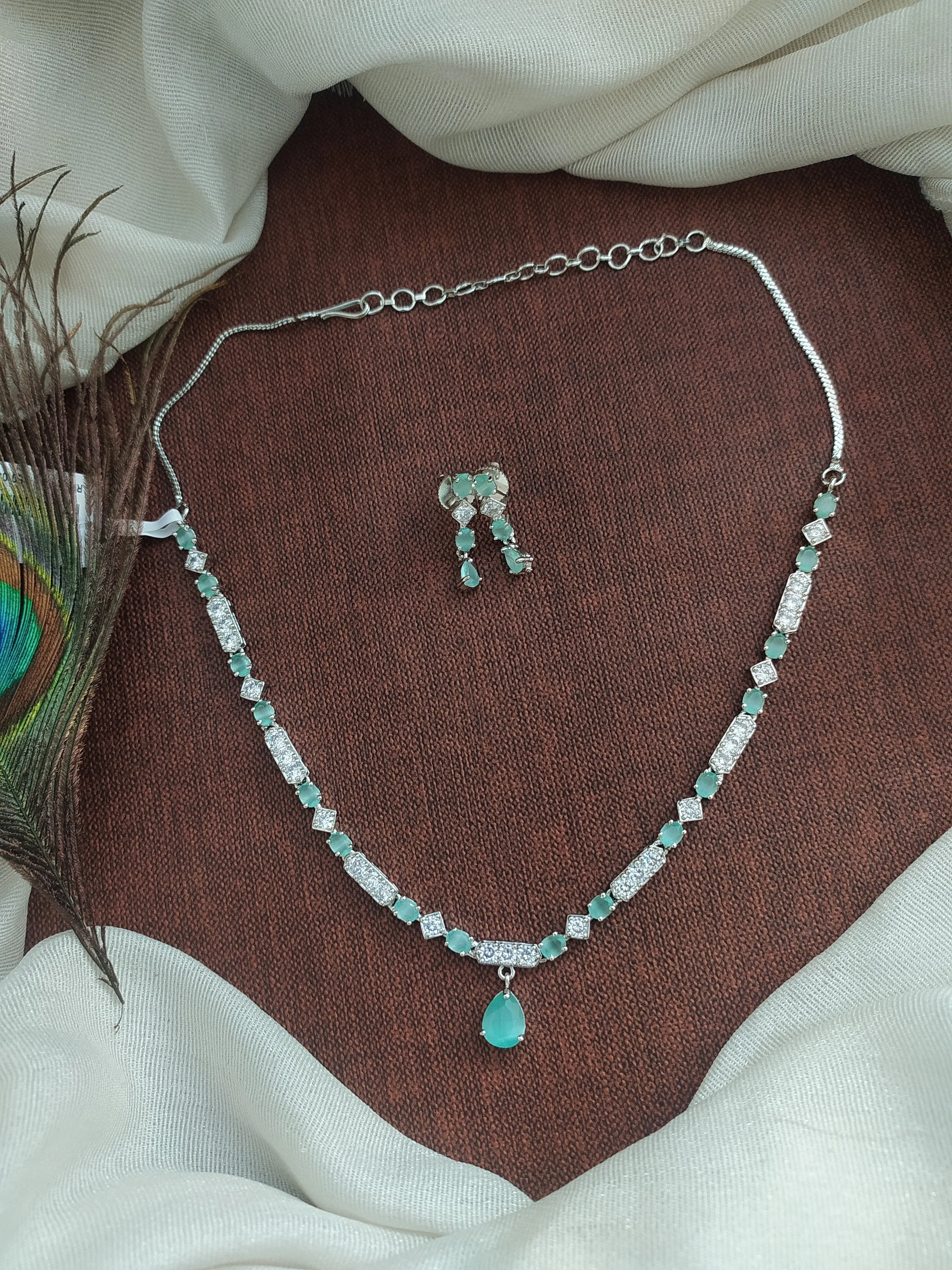 Graceful Single-Line Zircon Necklace with Pear-Shaped Drop