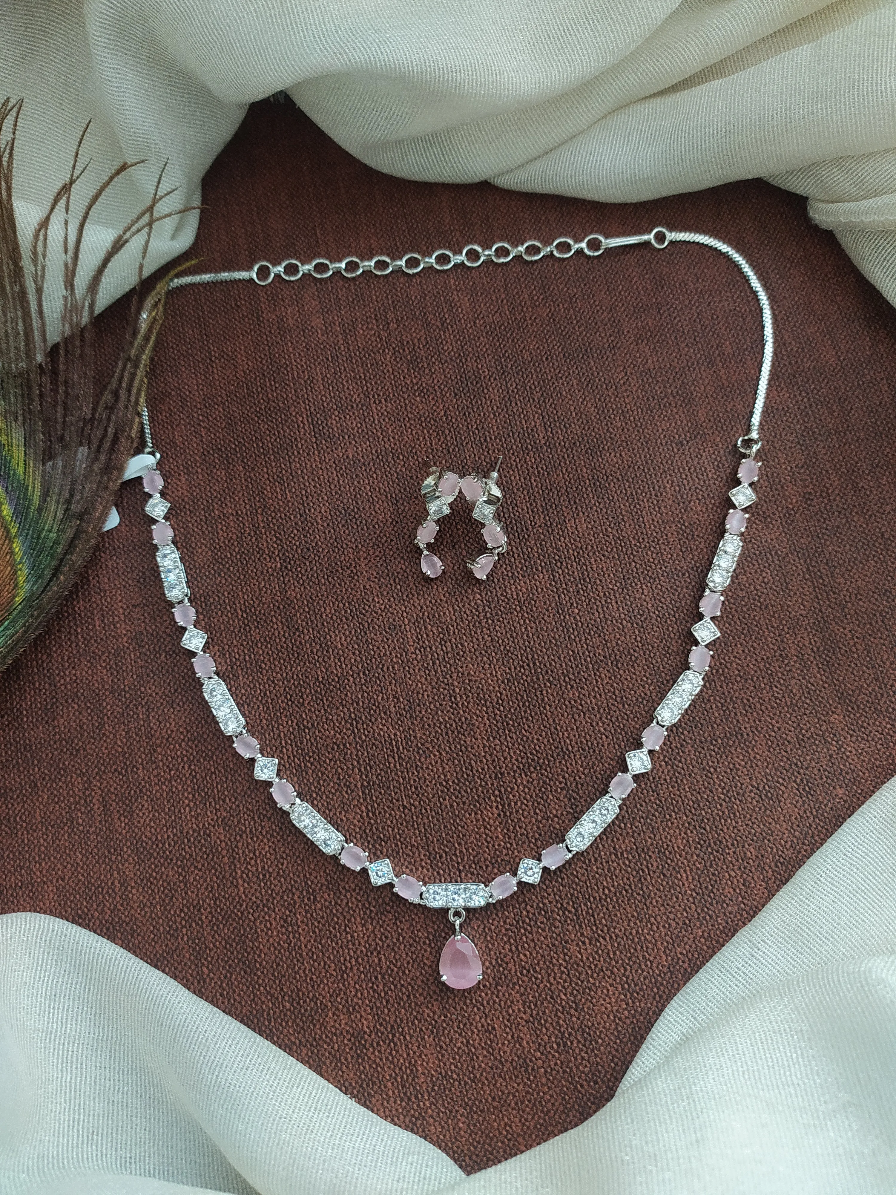 Graceful Single-Line Zircon Necklace with Pear-Shaped Drop