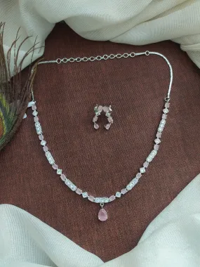 Graceful Single-Line Zircon Necklace with Pear-Shaped Drop