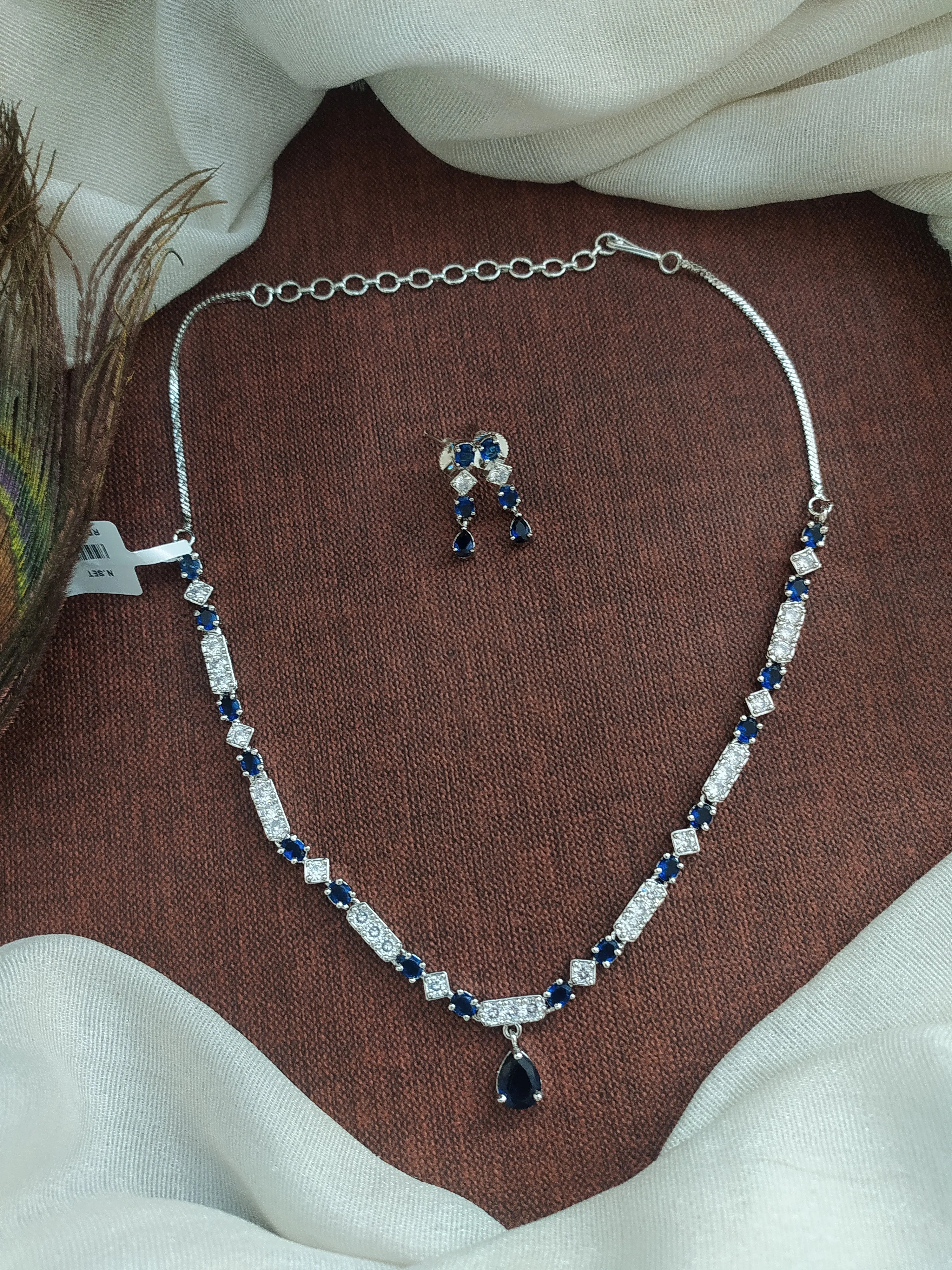 Graceful Single-Line Zircon Necklace with Pear-Shaped Drop