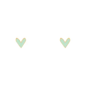Green Heart Stud Earrings