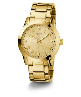 GUESS Mens Gold Tone Analog Watch