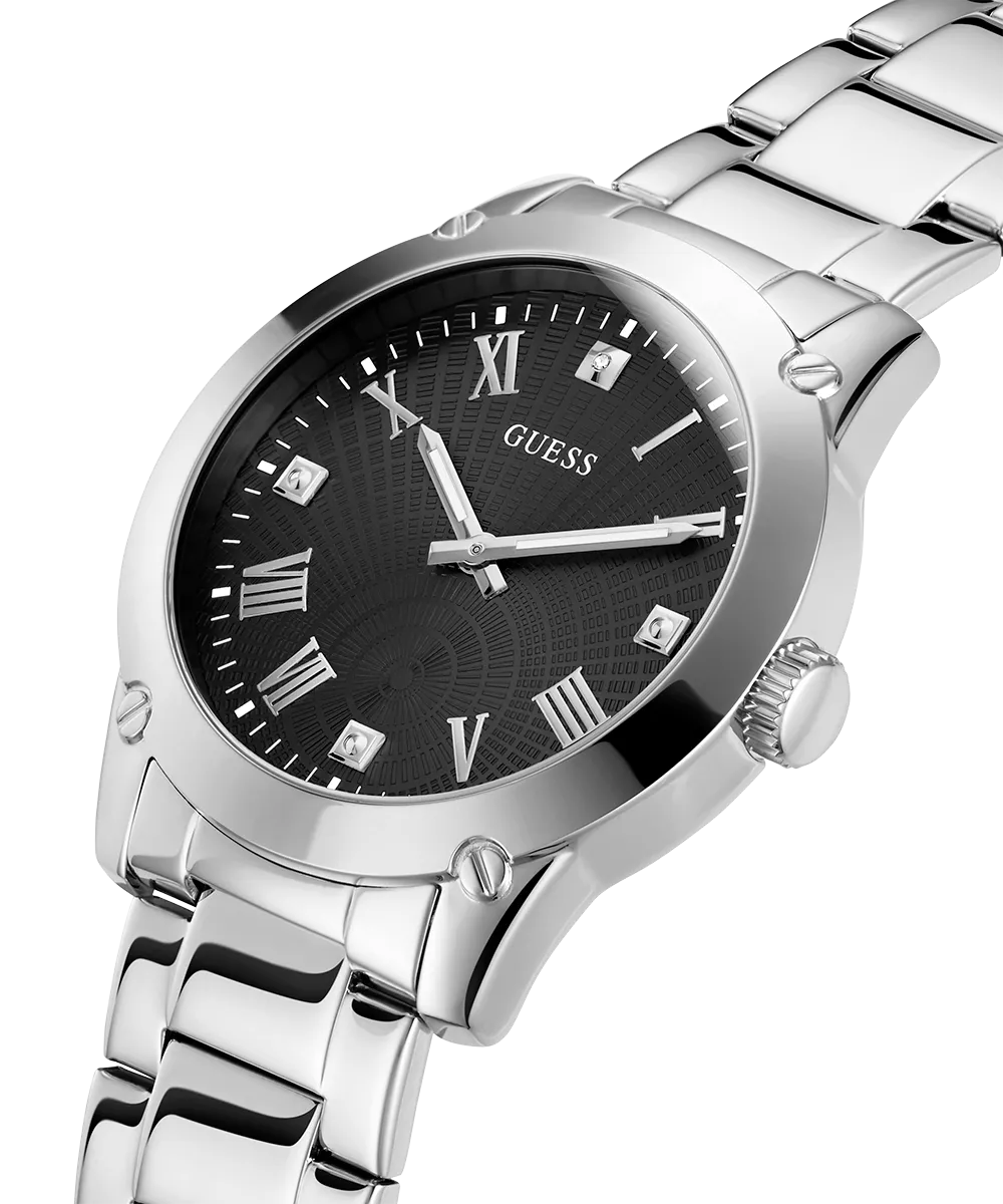 GUESS Mens Silver Tone Analog Watch