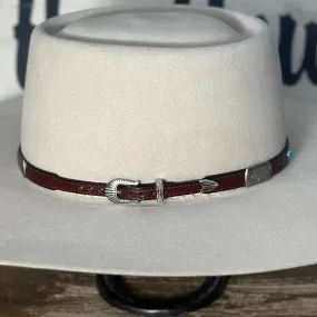 Hat Band | Brown Leather w/ T-Bird Concho and Turquoise Accent