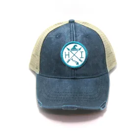 Hawaii Hat - Distressed Snapback Trucker Hat - Hawaii Arrow Compass