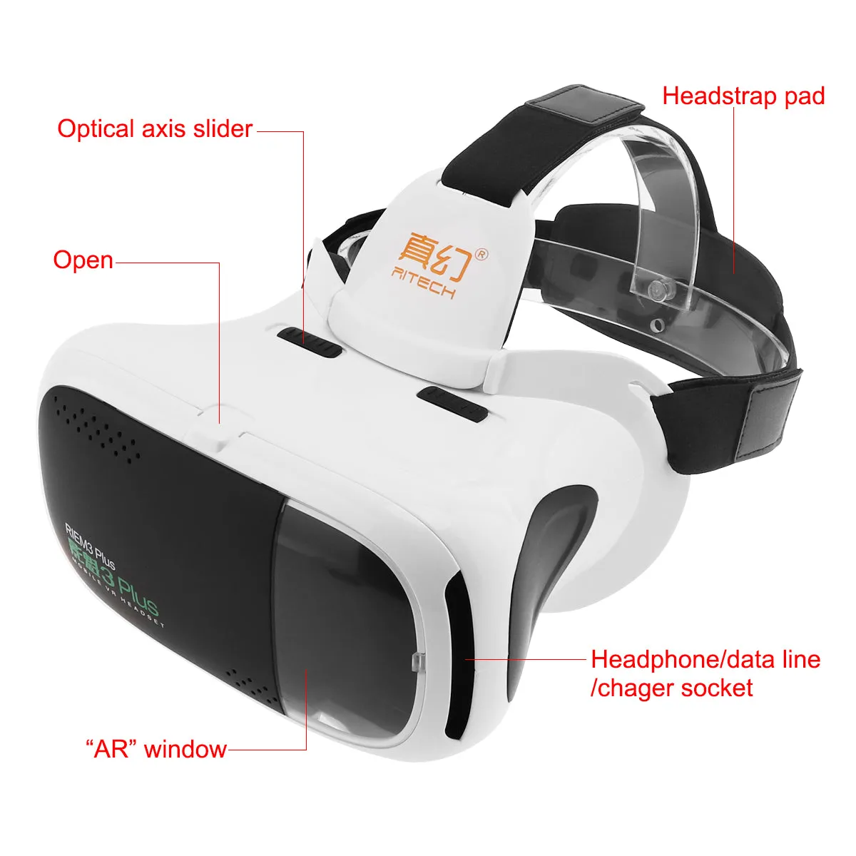 Head-mounted 3D Virtual Reality Glasses With AR Function and Buffer Sponge