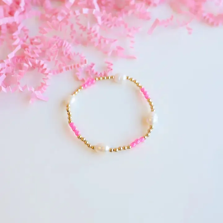 Hot Pink Pearl Poppi Bracelet