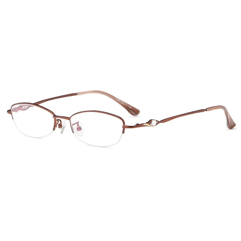 Hotochki Women's Semi Rim Alloy Frame Reading Glasses 3039