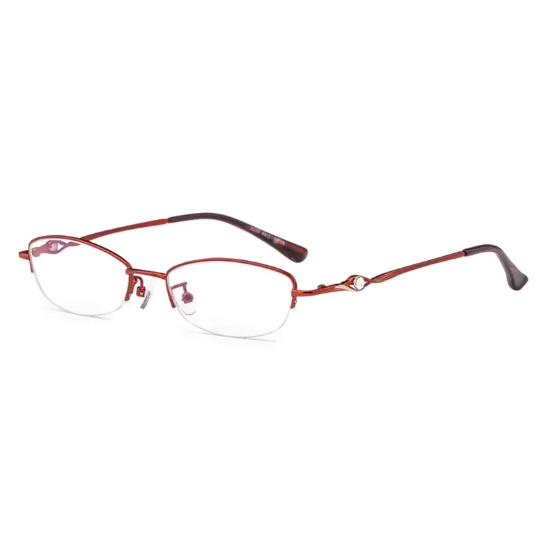 Hotochki Women's Semi Rim Alloy Frame Reading Glasses 3039