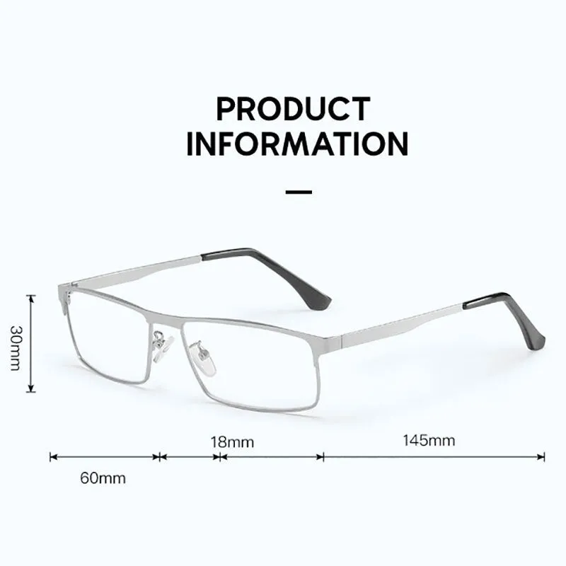 Hotony Unisex Full Rim Square Alloy Frame Anti Blue Light Reading Glasses 9013
