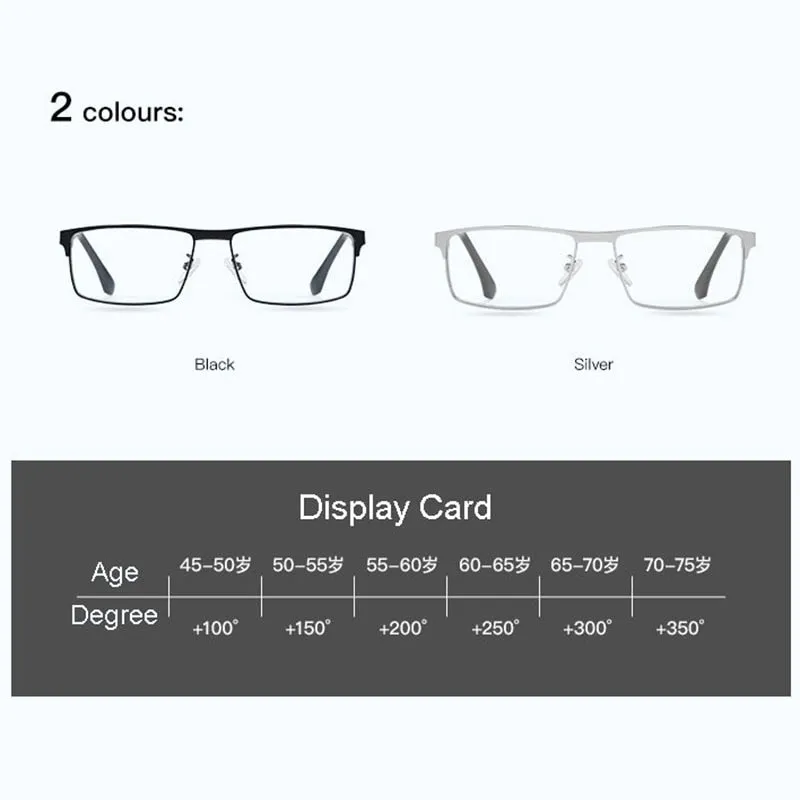Hotony Unisex Full Rim Square Alloy Frame Anti Blue Light Reading Glasses 9013