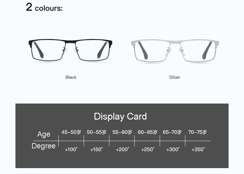 Hotony Unisex Full Rim Square Alloy Frame Anti Blue Light Reading Glasses 9013