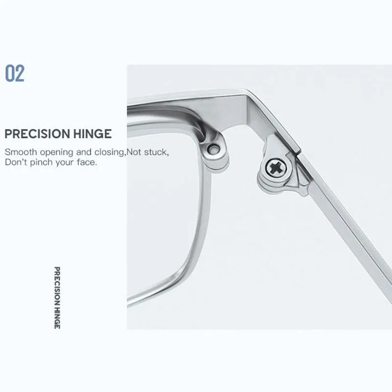 Hotony Unisex Full Rim Square Alloy Frame Anti Blue Light Reading Glasses 9013
