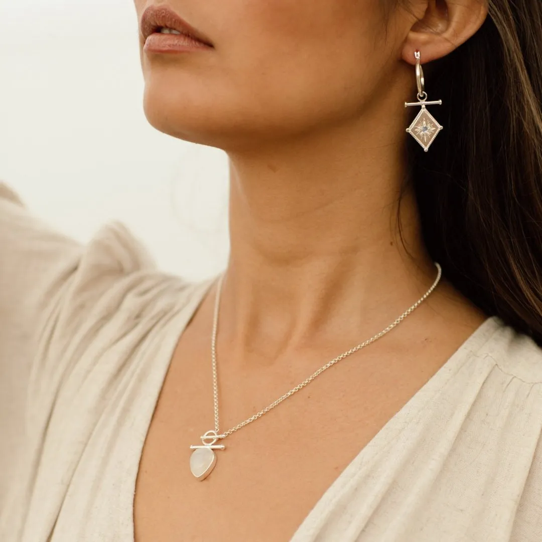 Indra Sterling Silver Rainbow Moonstone Necklace
